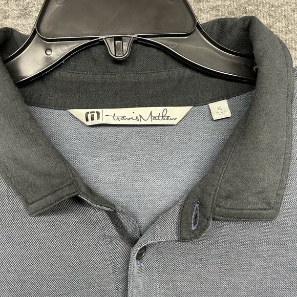 Travis Mathew Shirt Mens XL Short Sleeve Pullover Polo Pima Cotton Blue Golf - Picture 2 of 8